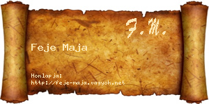 Feje Maja névjegykártya